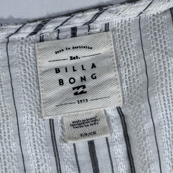 Billabong Striped Lace Up Tunic Cover Up Women’s Small Beach Boho Top - Picture 3 of 8